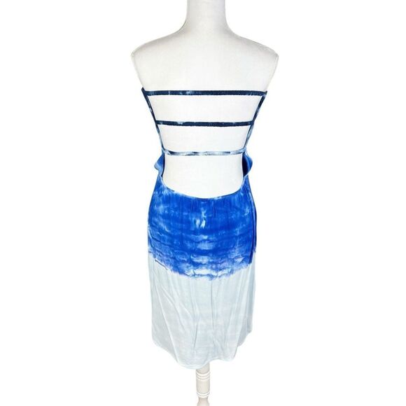 Young Fabulous and Broke Blue Tie Dye Strapless Dress Small - Picture 2 of 7